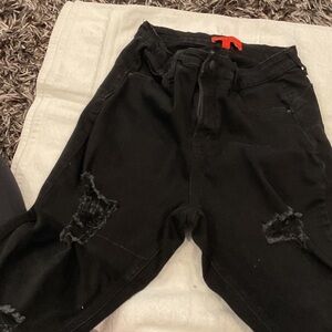 Wax Jean Black Distressed Women Jeans